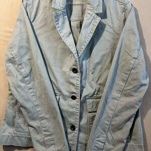 Eddie Bauer Legend Wash Light Green Jacket Blazer Style Button Front Large